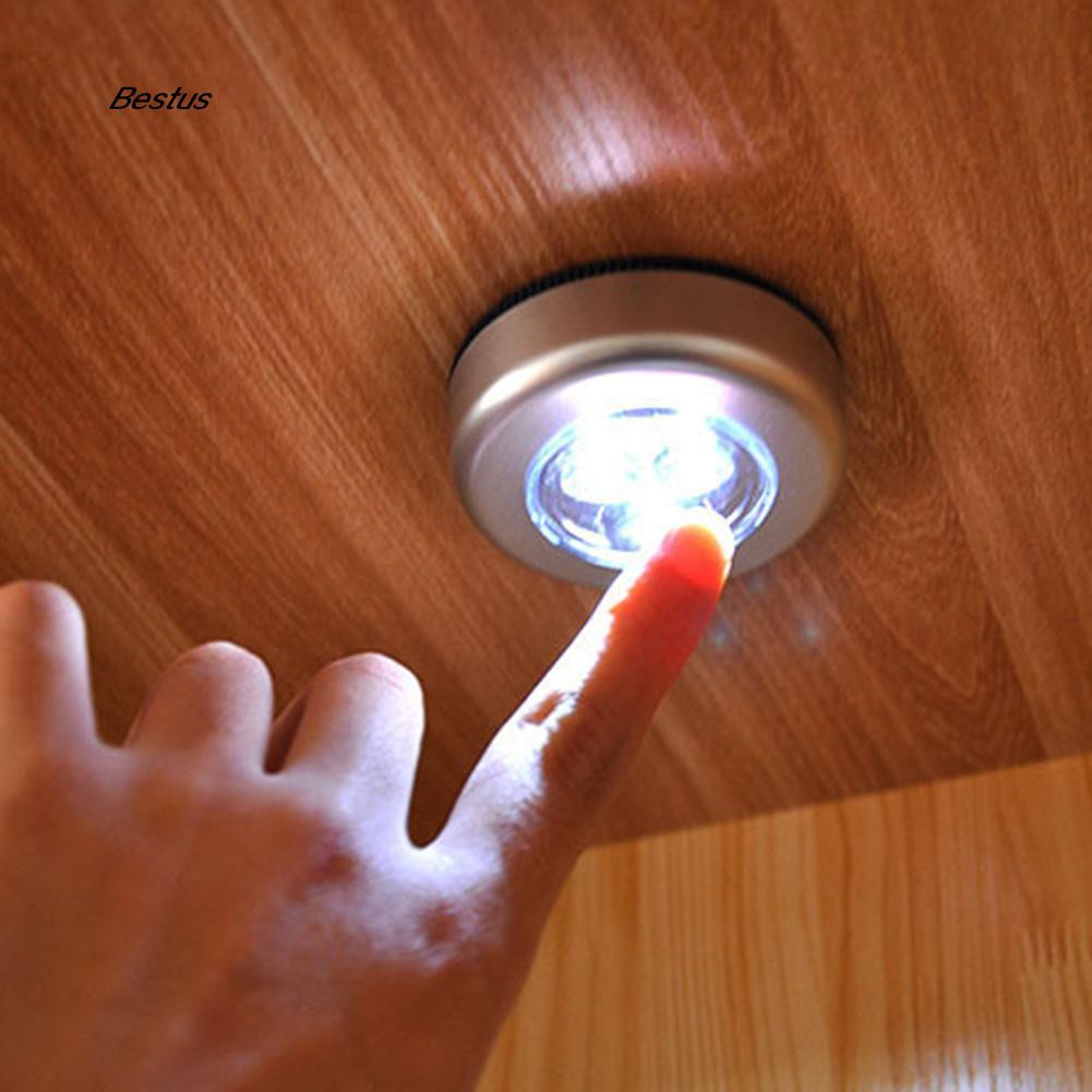 Bộ 2 đèn LED 3 bóng không dây chạm cảm ứng mini gắn tường bếp/xe hơi