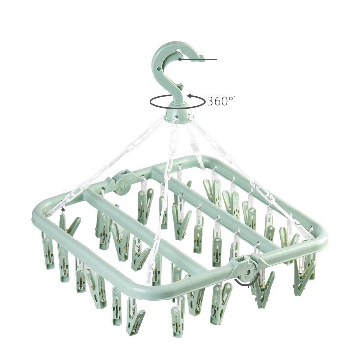 [Sỉ 29,9k] Móc Nhựa 32 Kẹp Phơi Quần Áo, Đồ Lót, Đồ Trẻ Em Chống Bay Rớt MINISHOP H236