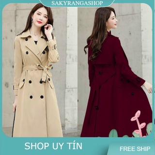 Hàng nhập - áo khoác kaki cổ vest dáng dài cao cấp