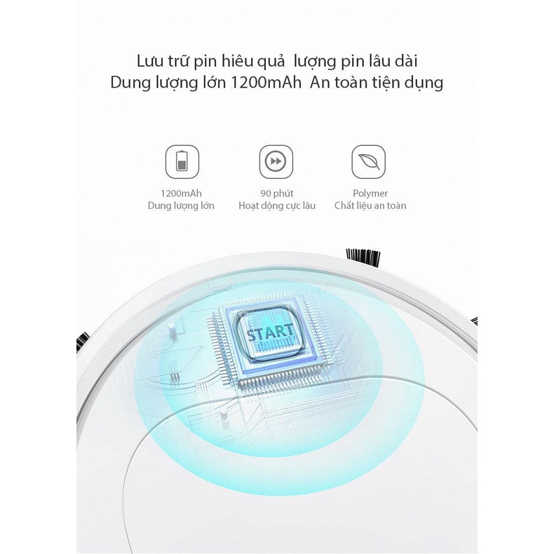 Robot hút bụi thông minh 3 in 1 - Quét, Hút, Lau, Làm Sạch Các Vị Trí Khó Như Gầm Giường, Tủ Và Ghế Sofa