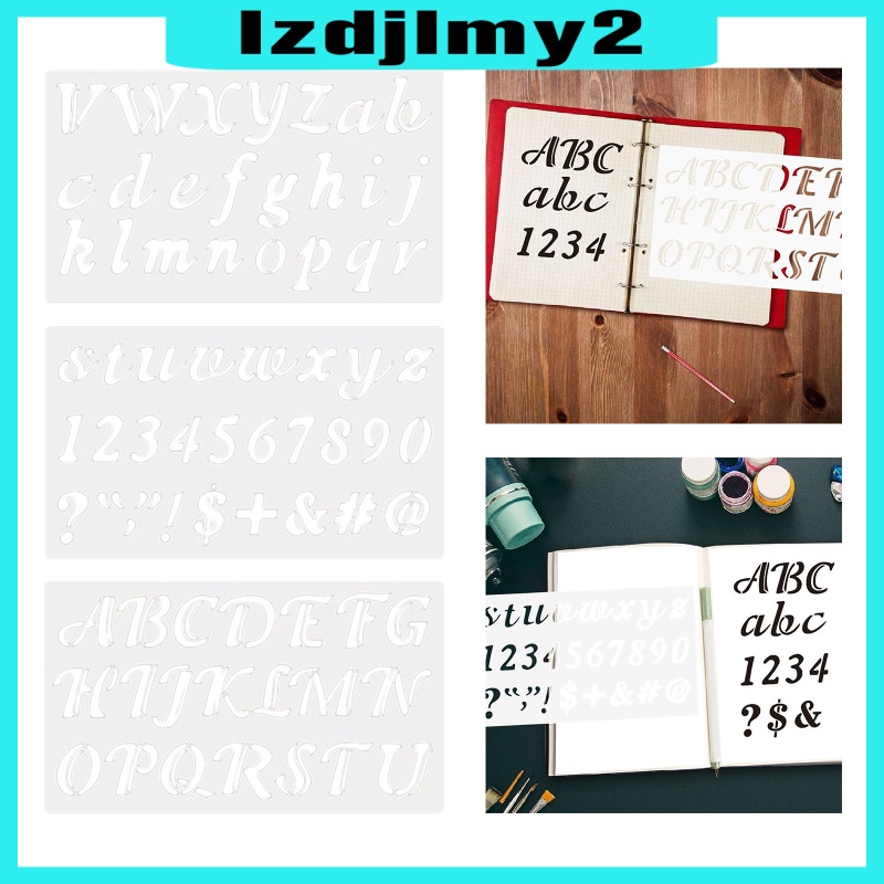 Romanful 3Pcs Alphabet Letter Numbers Signs Stencils Template Scrapbook DIY Painting