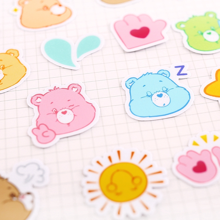 Set 40 hình dán phong cách gấu Q-1 trang trí sổ tay máy tính ván trượt đa dụng