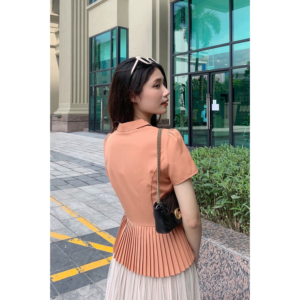Áo Peplum LAMER Công Sở Đi Làm Gấu Dập Ly L61H22H016 (Không Kèm Đai)