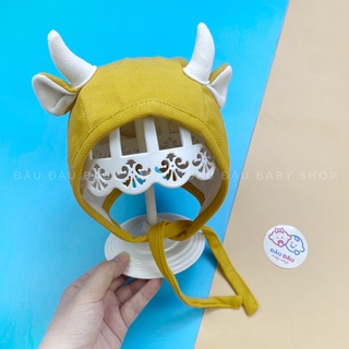 Mũ cotton buộc dây cho bé sơ sinh