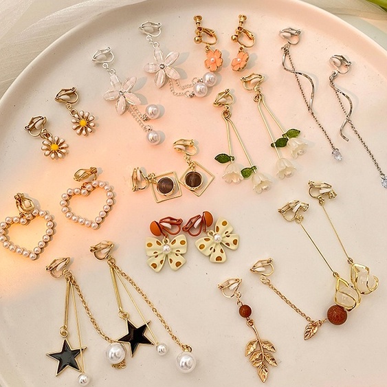 Bông Tai Dạng Kẹp Không Cần Lỗ Thời Trang Mùa Hè Hàng Mới 2023