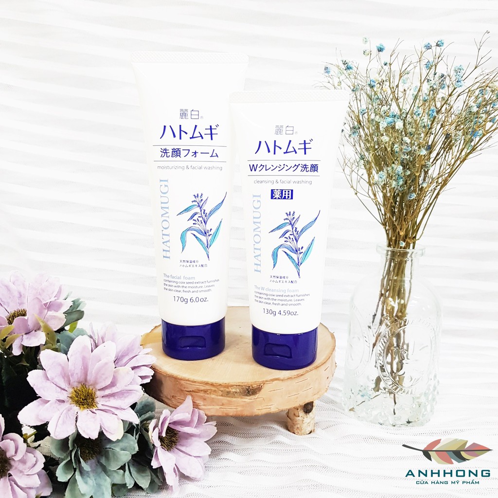 Sữa rửa mặt trắng da Hatomugi Cleansing Foam hạt Ý Dĩ
