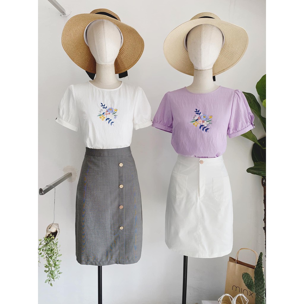MINX - Áo Thêu Máy Lắc Tay (Embroidery top)