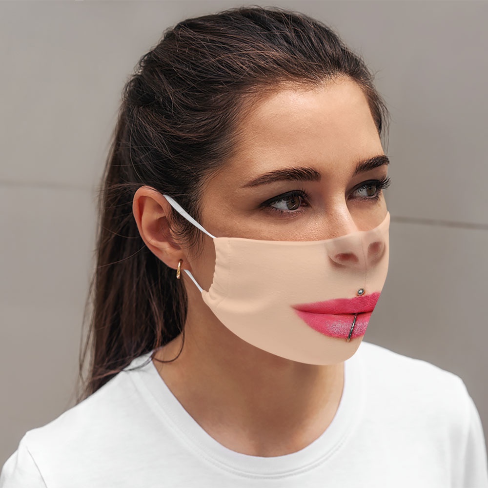 Khẩu trang vải mặc cười mặt quỷ hề hút thuốc 3d mặt người 94 CARTWELL ngăn bụi mịn vải cotton 100% không đau tai dành ch