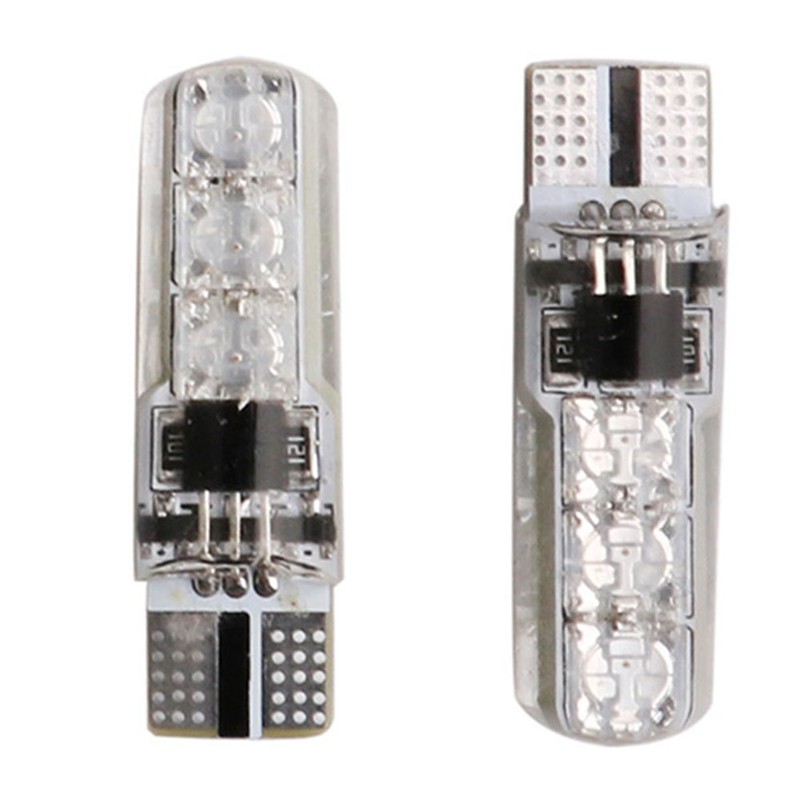 Set 4 đèn led cho xe hơi kèm điều khiển từ xa T10 6Smd 5050 Rgb