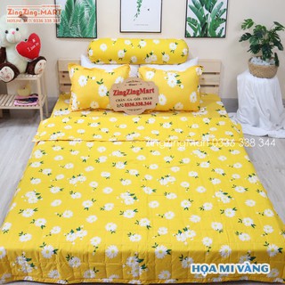 5 MÓN CHĂN HÈ GA GỐI M2/M6/M8 TRẦN BÔNG COTTON POLY KÈM VỎ GỐI ÔM (Inbox Chọn Mẫu)