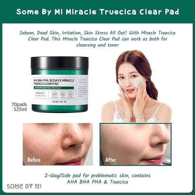 Hộp 70 Miếng Pad Tẩy Da Chết Dịu Nhẹ Some by mi AHA-BHA-PHA 30 Days Miracle Truecica Clear | BigBuy360 - bigbuy360.vn