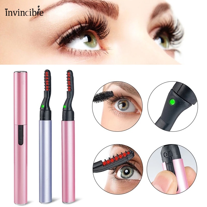 Creative Safety Heated Long Lasting Curling Electric Eyelash Pen/ Women Portable Lashes Bending Clip Eye Makeup Tools
