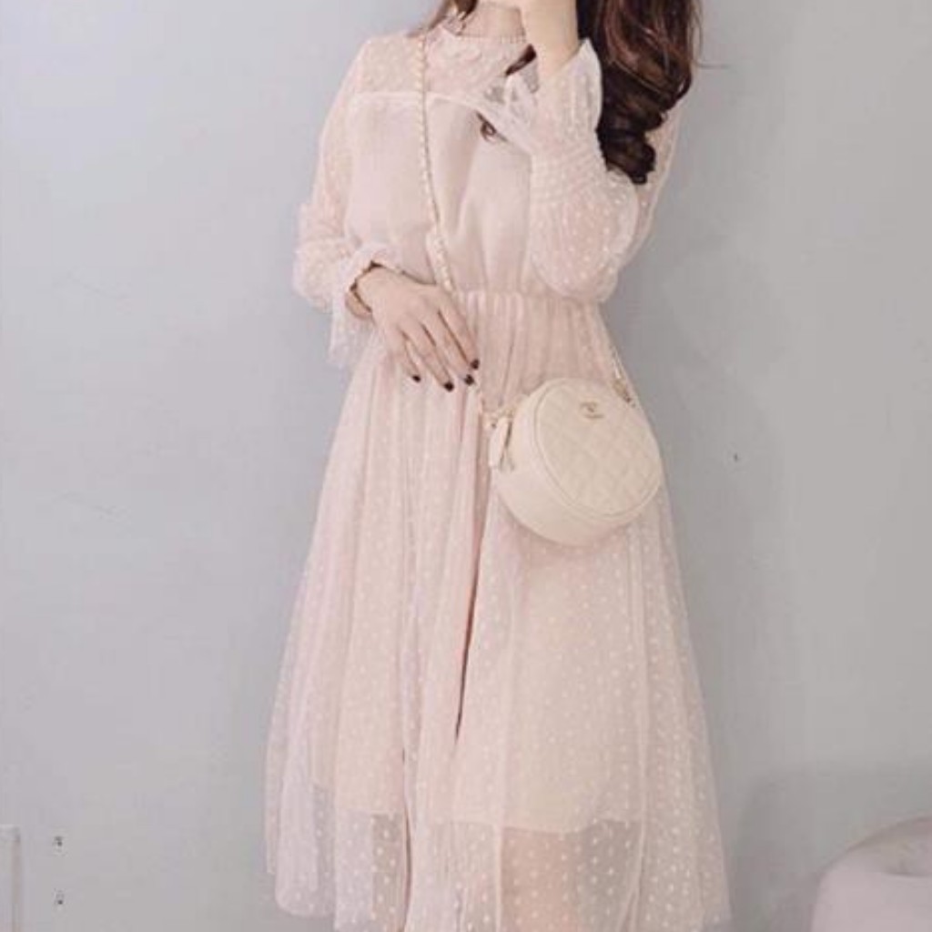 Đầm dự tiệc ren lưới bi sang trọng | BigBuy360 - bigbuy360.vn