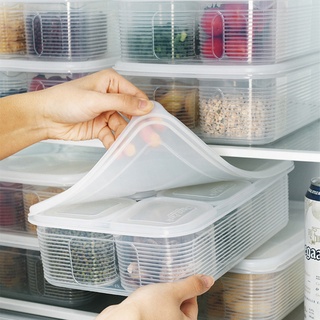 Hộp đựng thực phẩm có nắp đậy cao cấp, khay nhựa để tủ lạnh kèm rổ ráo nước bảo quản thức ăn tiện dụng