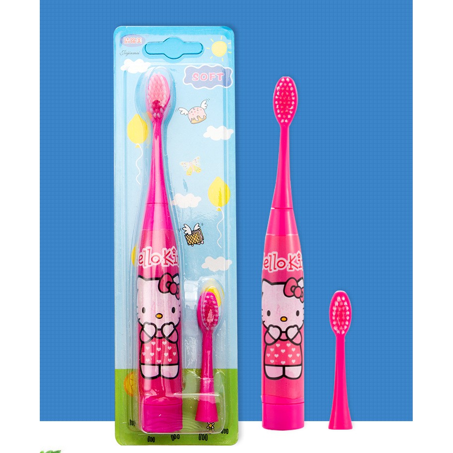 Hello kitty Bàn Chải Đánh Răng Điện Tử Tự Động Hình Mèo kitty Đáng Yêu Có Thể Thay Thế Cho Người Lớn Và Trẻ Em
