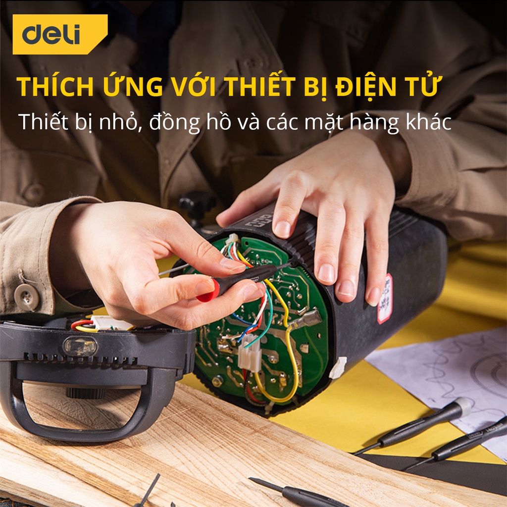 Bộ Tua Vít Đa Năng Deli Nhiều Màu Sắc Dễ Phân Biệt, Sử Dụng Cho Nhiều Kích Cỡ, Sửa Chữa Đồng Hồ, Linh Kiện - DL240006