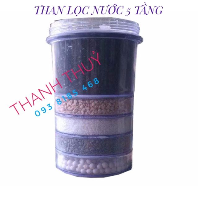 LINH KIỆN BÌNH LỌC NƯỚC. THAN LỌC NƯỚC 5 TẦNG.