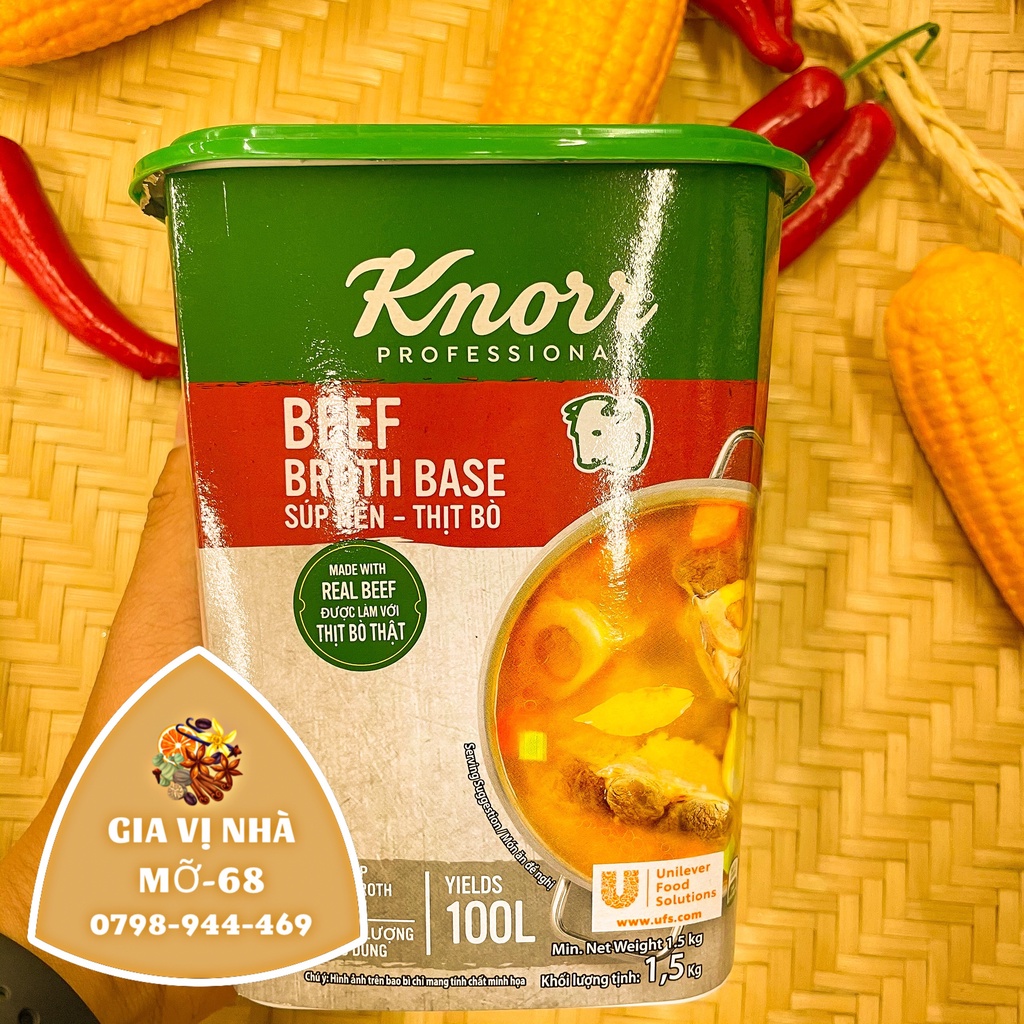 Bột súp nền bò Knorr-Beef broth base -1,5kg