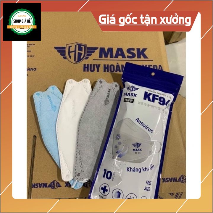 Khẩu trang KF94 4 lớp hàn quốc hợp thời trang chống bụi siêu mịn (set 10 cái) | BigBuy360 - bigbuy360.vn