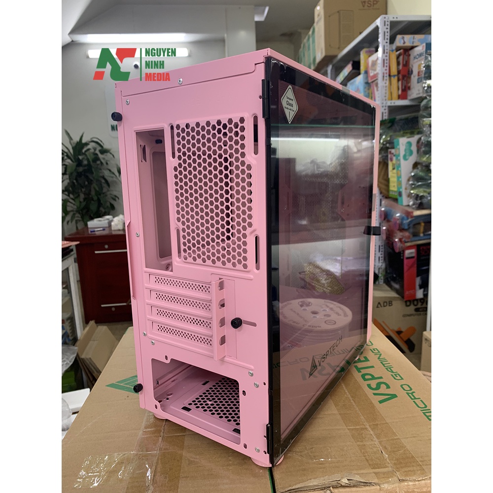 (Video Thật) Vỏ Case Gaming VSP KA30 Pink (Màu Hồng) - Hàng Chính Hãng