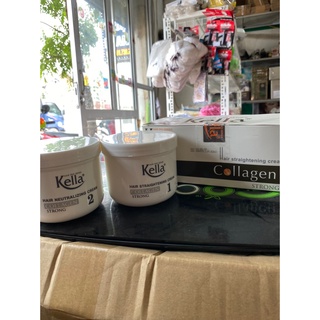 cặp kem duỗi tóc KELLA COLLAGEN STRONG(500ml+500ml)