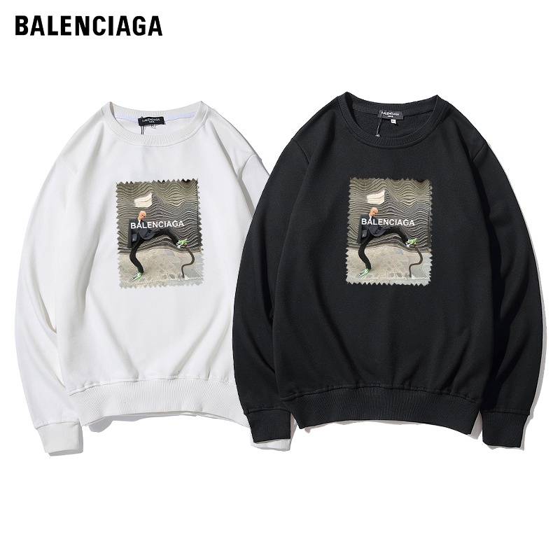 Balenciaga Áo Sweater Thể Thao Vải Cotton Cổ Tròn Kiểu Cổ Điển Thời Trang Cho Các Cặp Đôi 5903 #