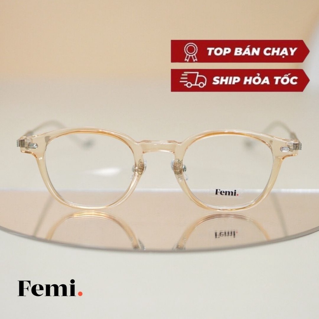 Gọng kính vuông Femi Haber mắt kính chống ánh sáng xanh&tia UV cho cả nam và nữ
