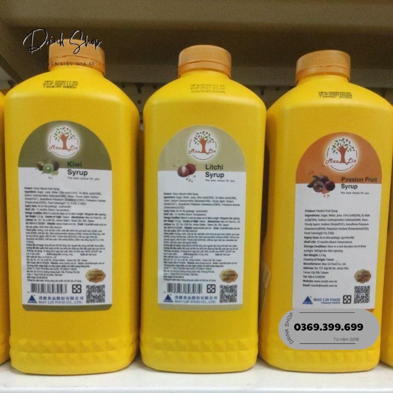 Siro (Syrup) Đài Loan Maulin Đủ Vị 2kg5 Đủ Vị Dưa Lưới, Bạc Hà, Đào, Vải, Dâu, Bạc Hà