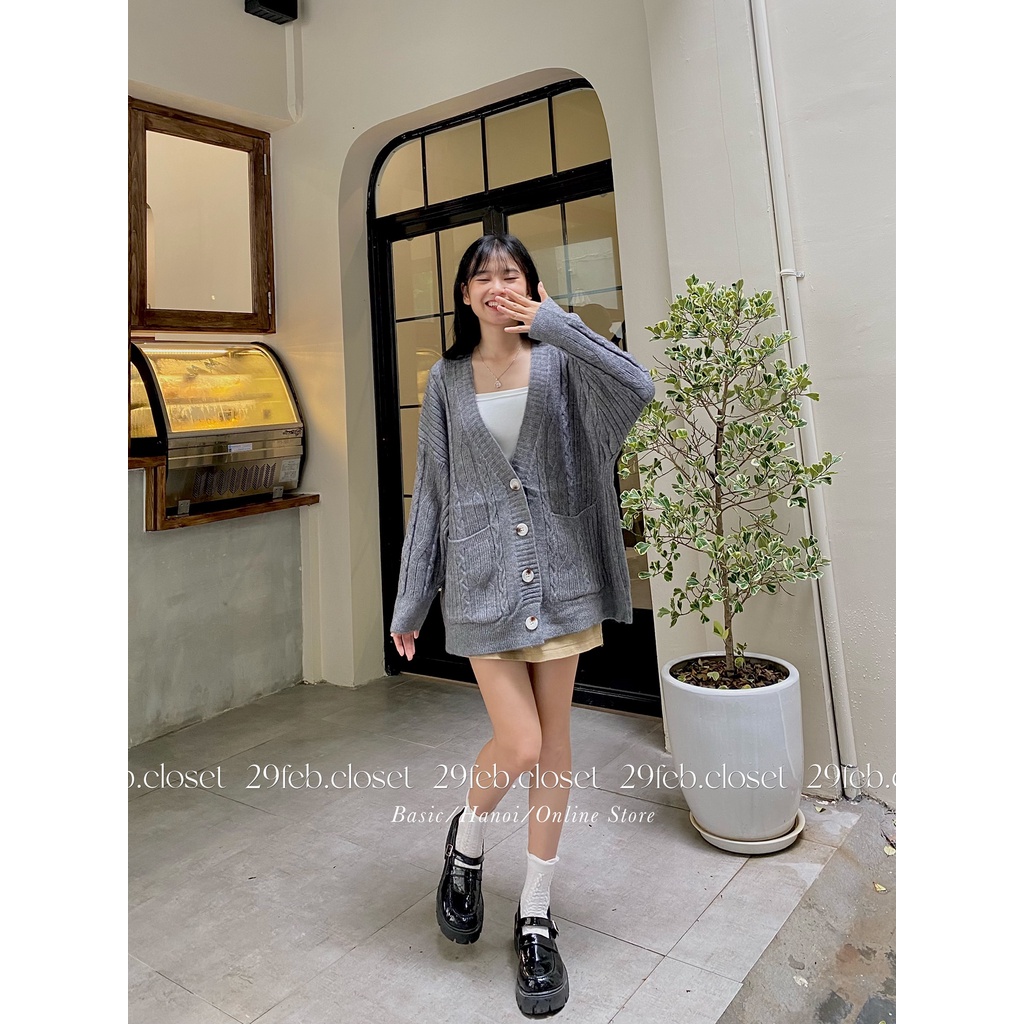 Áo khoác cardigan len thừng form oversize chất đẹp - 29feb.closet - A115