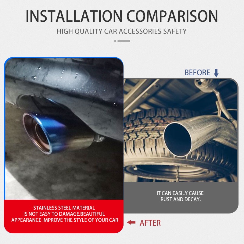 Ống Xả Xe Hơi Bằng Thép Không Gỉ Mạ Chrome Màu Cầu Vồng Thông Dụng