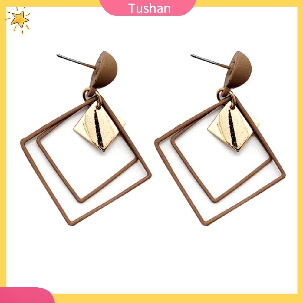 Đôi Khuyên Tai Dài Phối Hình Thoi Thời Trang Cho Nữ