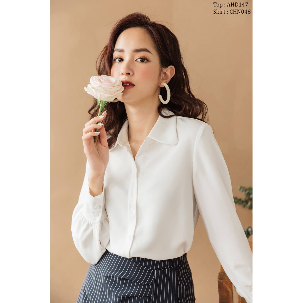 Sơ mi cổ sen bầu măng séc TIIN STORE AHD147