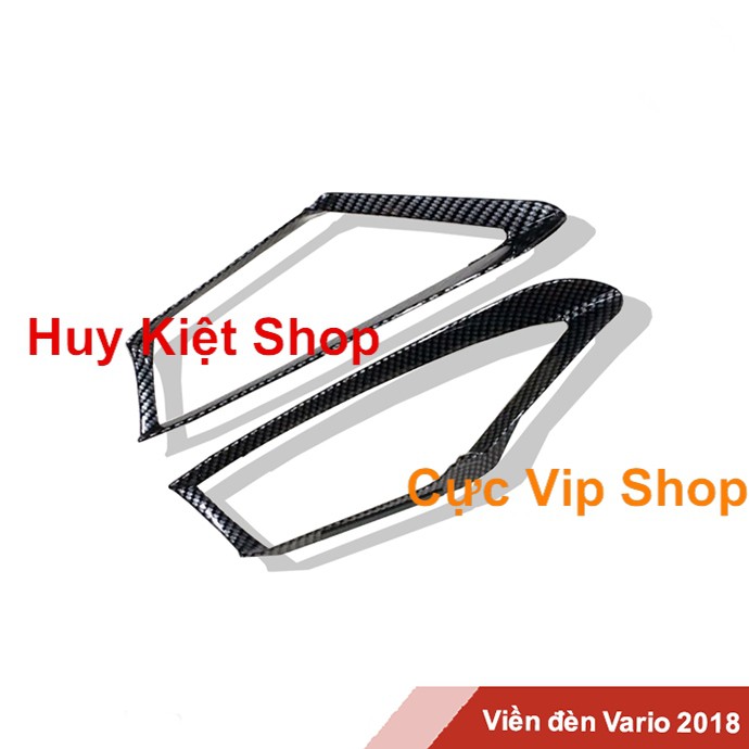 [Rẻ Vô Địch] Ốp Viền Đèn Trước Vario 2018 - 2019 K2 Carbon 2050