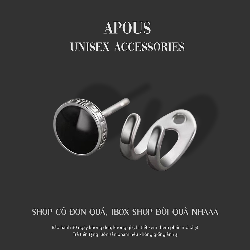 Bông tai nam nữ Cuban Trendy BT001 - Thép Titan - Phụ kiện trang sức Unisex Apous