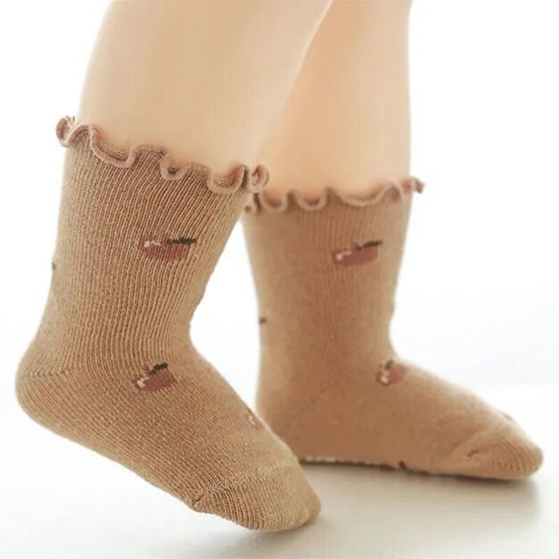Vớ Cotton Mềm Co Giãn Chống Trượt In Họa Tiết Hoa Dễ Thương Dành Cho Bé Gái