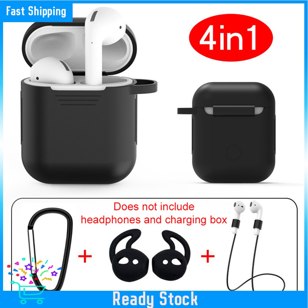 Dota_4Pcs Portable Buletooth Earphones Storage Bags Case Anti-lost Cable for AirPods