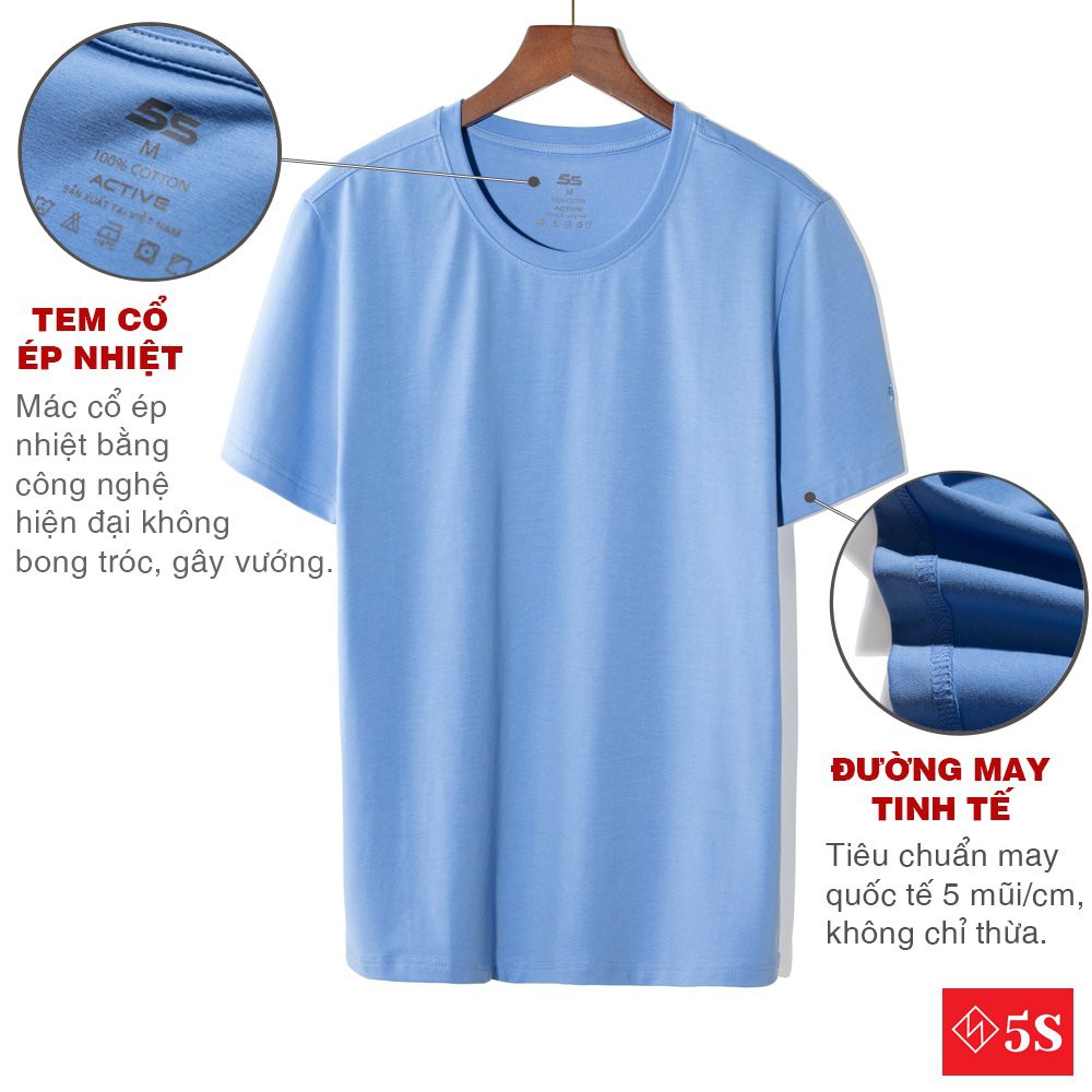 Áo Thun Nam Ngắn Tay 5S (6 Màu), Chất Liệu Cotton Premium Thấm Hút, Kiểu Dáng Trẻ Trung, Năng Động (TSO21004-02) | BigBuy360 - bigbuy360.vn