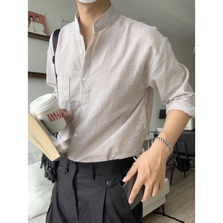Áo sơ mi nam cổ trụ - Med Shirt