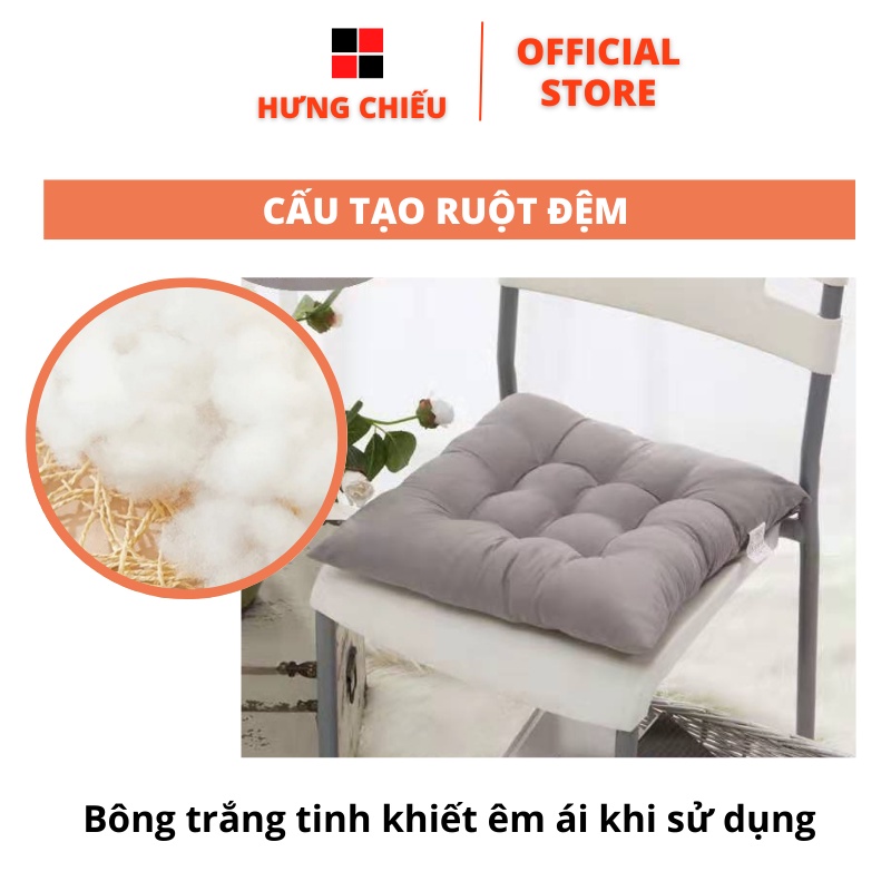Đệm ngồi bệt tròn nệm lót ghế vuông văn phòng decor trang trí bàn nhật quán cafe trà chanh trà sữa cỡ 40cm