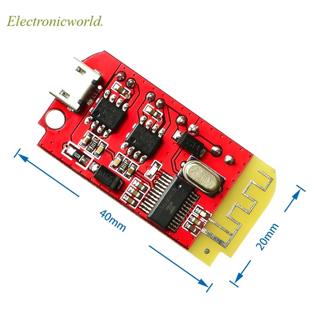 Bảng mạch khuếch đại âm thanh bluetooth Ct14 micro âm thanh nổi 4.2 5VF cổng sạc 5W+5W dành cho hộp tăng âm không tải