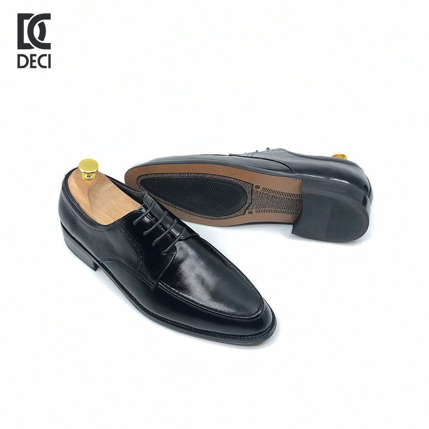 [Mã LT200 giảm 200K đơn 699K] Giày da nam công sở đen DECI đế gỗ da bò cao cấp PHIP-32