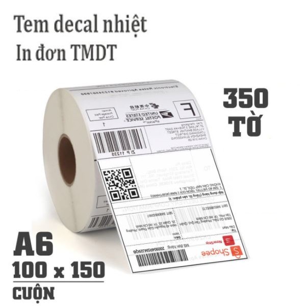 Giấy A6 in đơn hàng TMĐT và tem vận chuyển 100x150mm dành cho máy in nhiệt RP421, XP470B - XP420 - XP490B