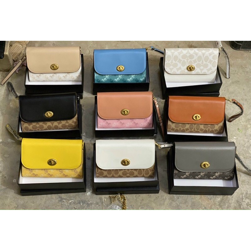 Túi COACH WOC PHỐI MÀU size 18 fullbox