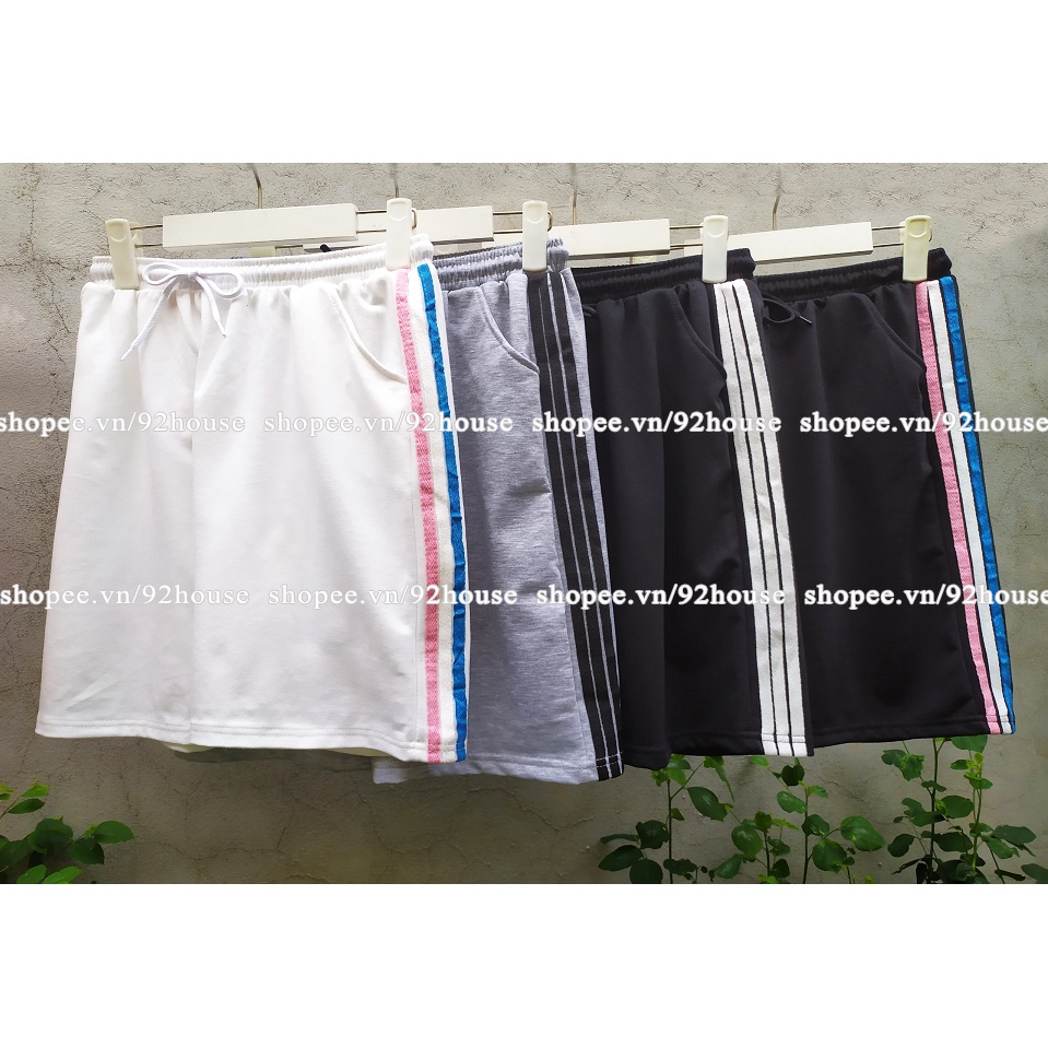 Quần đùi thể thao 3 sọc ulzzang unisex quần short phom suông nam nữ đều mặc được