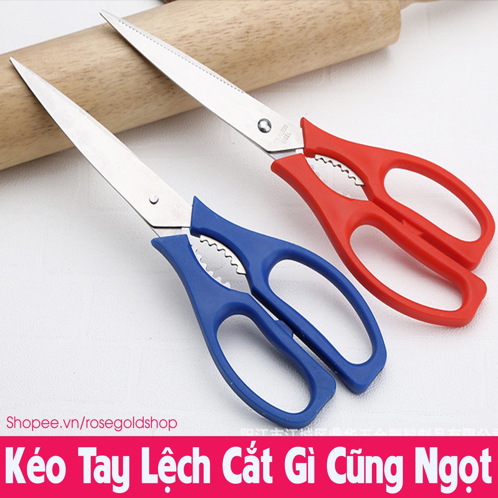 Kéo Cắt Tay Lệch Dùng Trong Nhà Bếp, Cắt Thủ Công, Đóng Gói Hàng Hóa