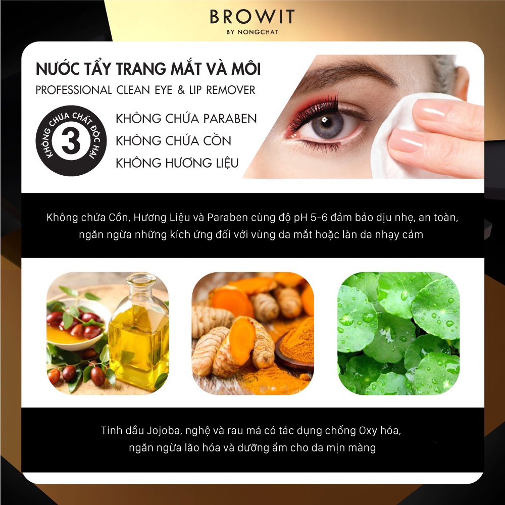 Nước tẩy trang mắt và môi Browit Professional Clean Eye &amp; Lip Remover 45ml