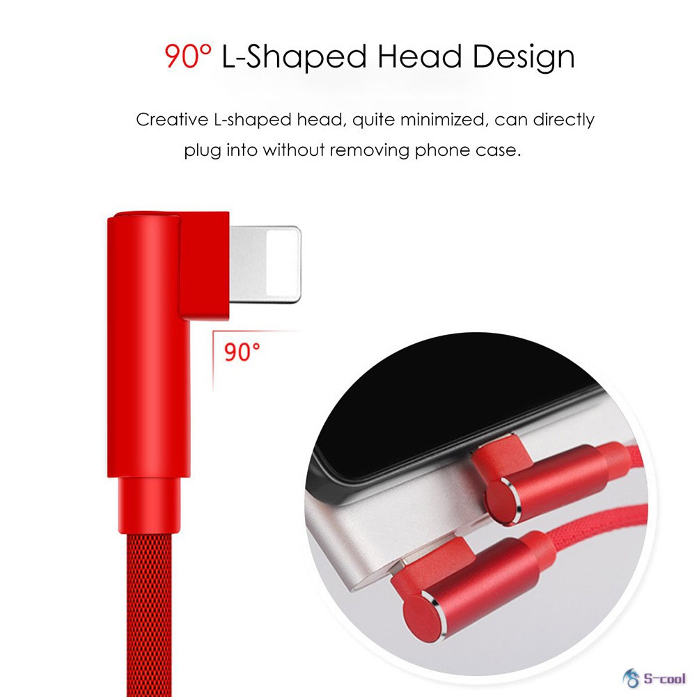 Dây cáp sạc dữ liệu USB Type C hình chữ L cho iPhone Android