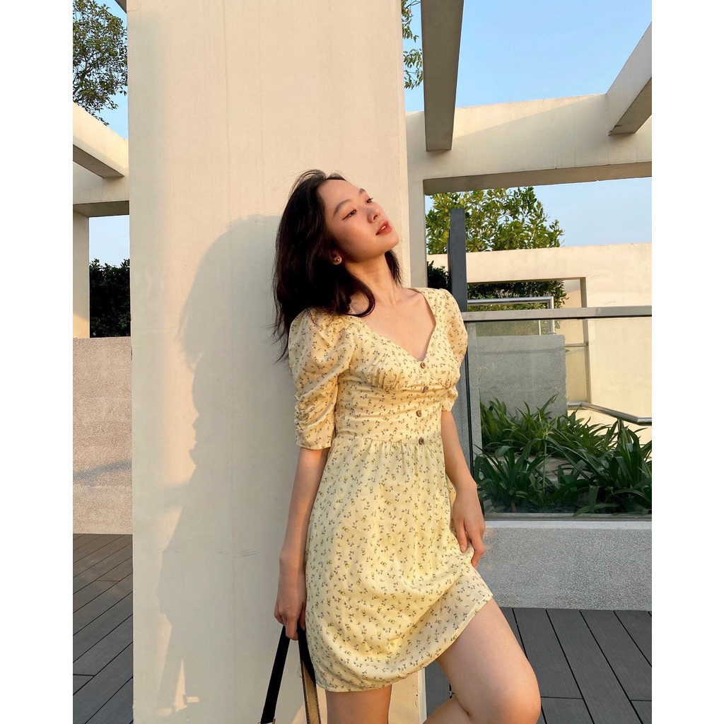 Đầm vàng nhạt hoa nhí Gigi Dress Gem Clothing SP006168