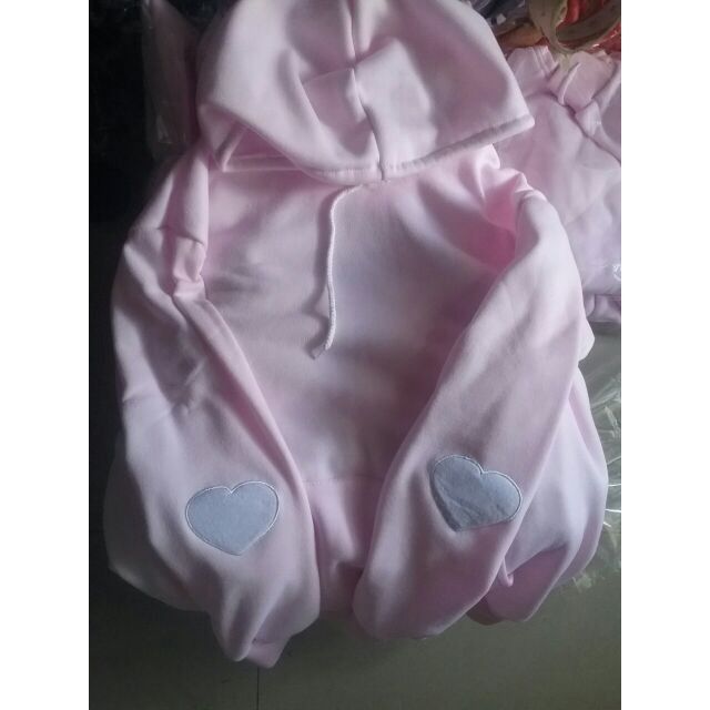[Giá siêu rẻ] Áo khoác nỉ hoodie tay thêu tim so cute, kèm ảnh thật | BigBuy360 - bigbuy360.vn