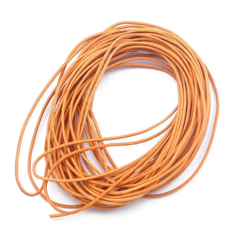 Dây tròn bằng da bò 1-6mm thiết kế 3 màu để làm đồ trang sức/vòng tay